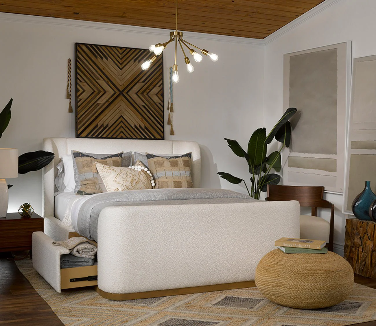 Villa by Classic Home Braga Jute Natural Pouf - Image 5