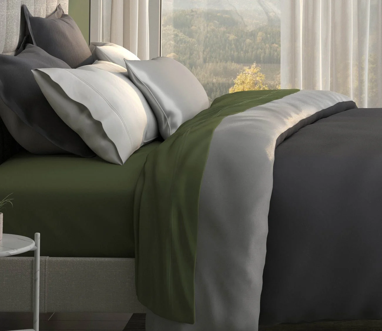 PureCare Cooling Bamboo Reversible Duvet Cover and Sham Set Separates - Image 8