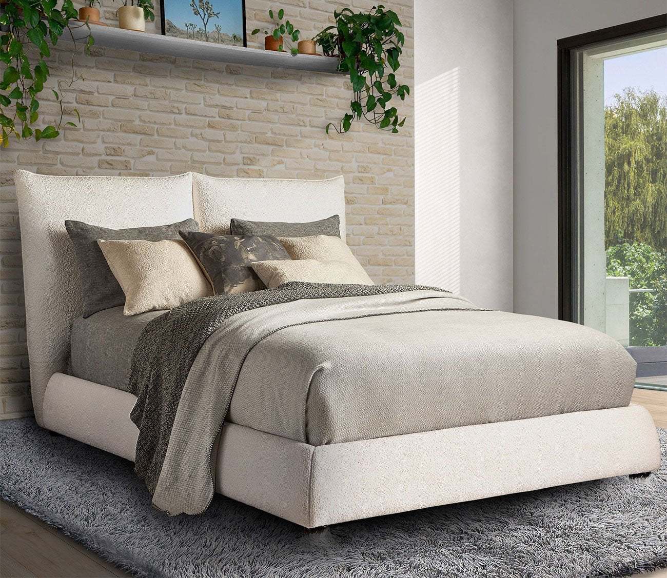 Cumulus Sherpa Fabric Upholstered Bed - Image 8