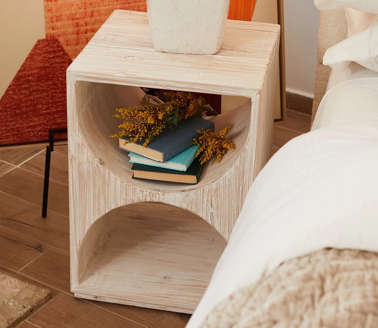 Uttermost Hans White Side Table - Image 3