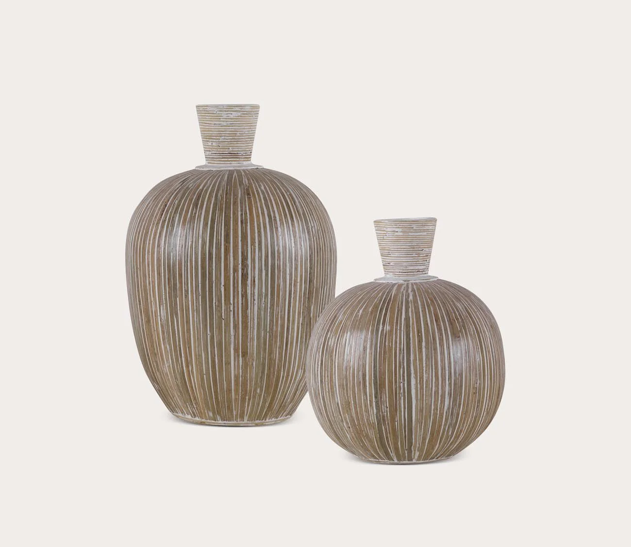 Uttermost Islander White Washed Vases Set of 2 - Image 9