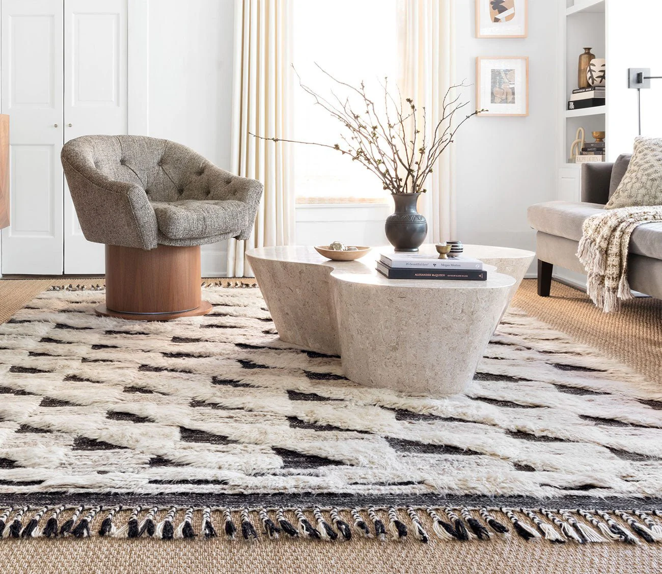 Loloi Khalid Natural Black Area Rug - Image 3