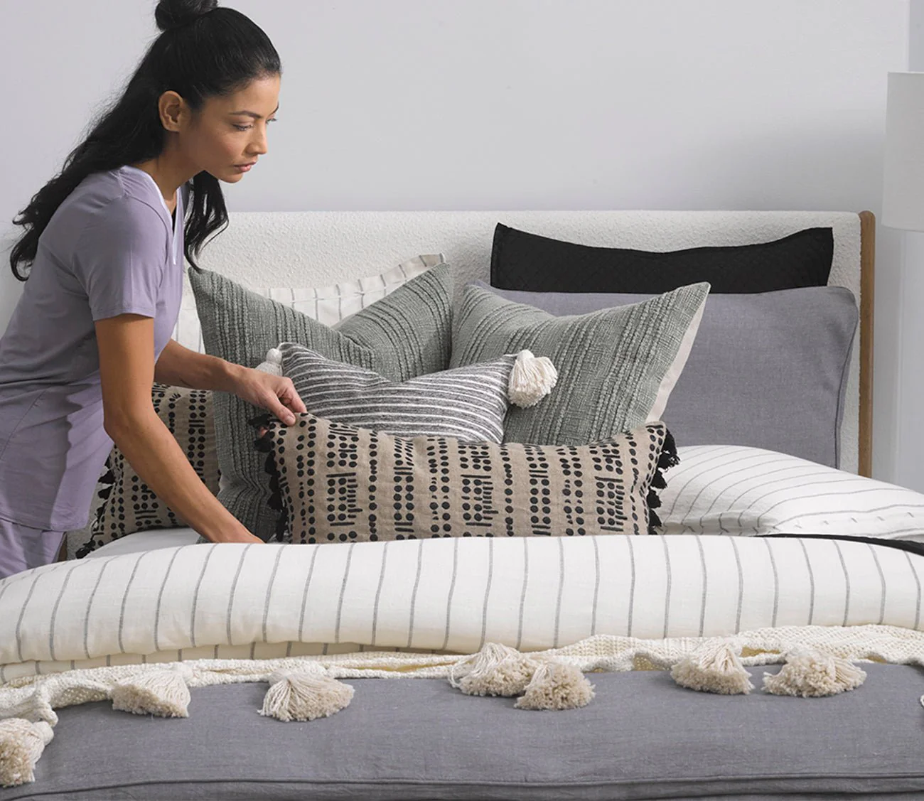 Villa by Classic Home Monaco Ivory Linen 3-Piece Duvet Cover Set - Image 9