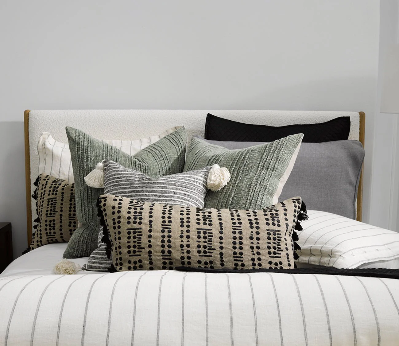 Villa by Classic Home Giada Black Ivory Throw Pillow - Image 5