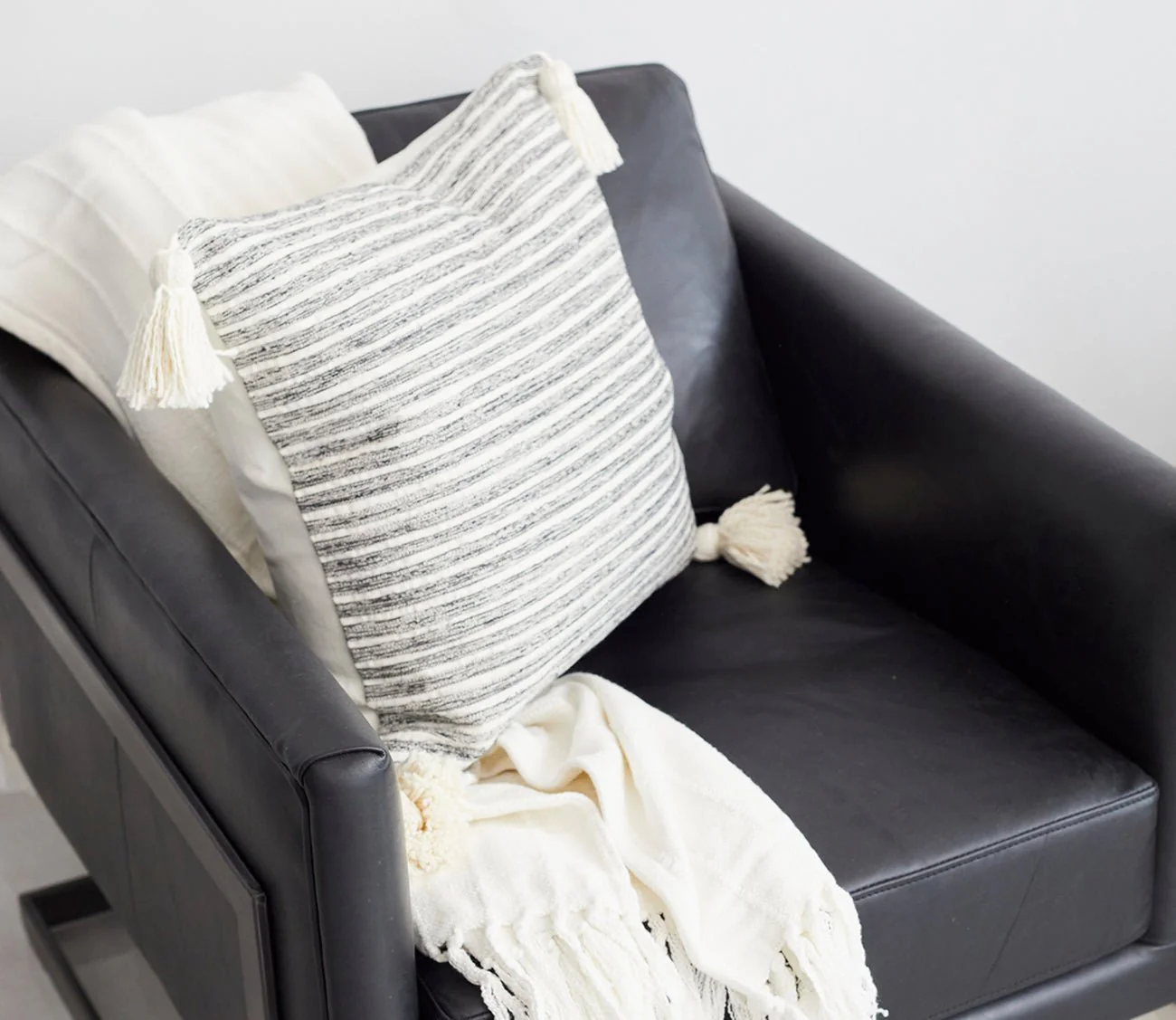 Villa by Classic Home Giada Black Ivory Throw Pillow - Image 6