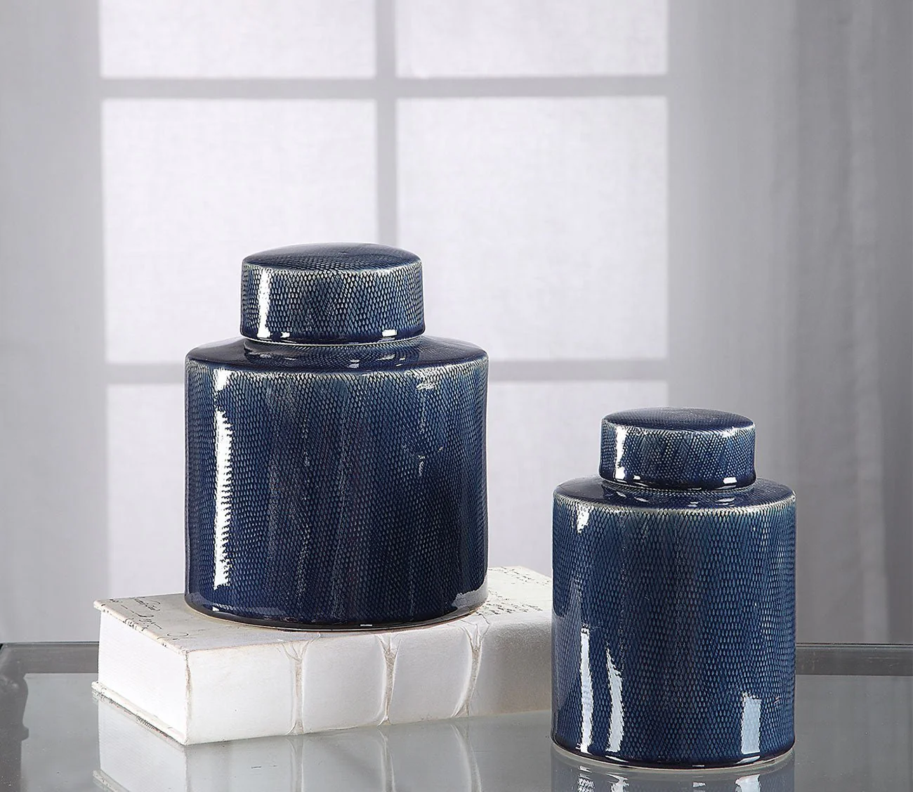 Uttermost Saniya Blue Containers Set of 2 - Image 3